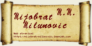 Mijobrat Milunović vizit kartica